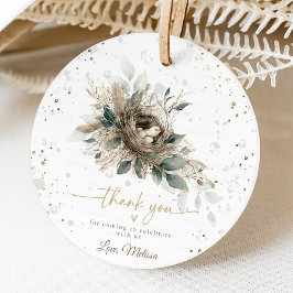 Neutralten Rustic Fores Baby Shower Gåvor Etiketter