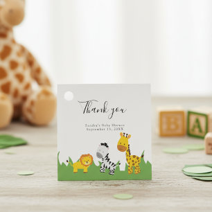 Neutralten Safari Baby Shower Cute Jungle Animals Gåvor Etiketter