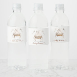 Neutralten Vattenflaska för Boho Baby Shower-etike Vattenflaskor Etikett