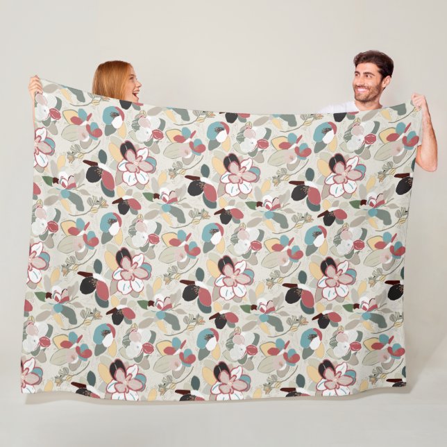 Neutralten VinterBlommigtar Fleecefilt (På plats)