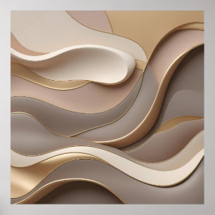 Neutraltens Abstrakt Elegance - 3D-flöde i lager i Poster
