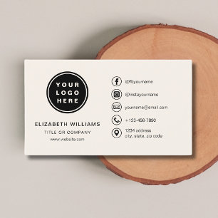 Neutraltens minimalistiska Logotyp med Social-medi Visitkort