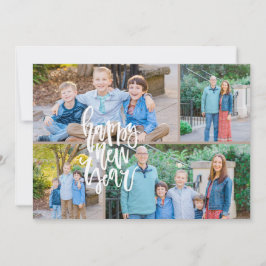 Neutraltens moderna, minimalistiska sjufoto-nya år julkort