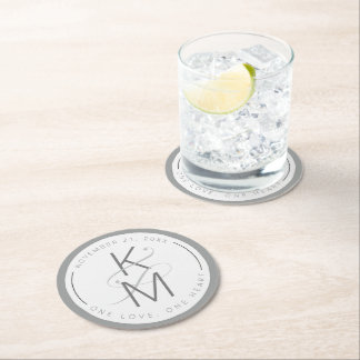 Neutralter för flytande marble Bröllop ID888 Underlägg Papper Rund