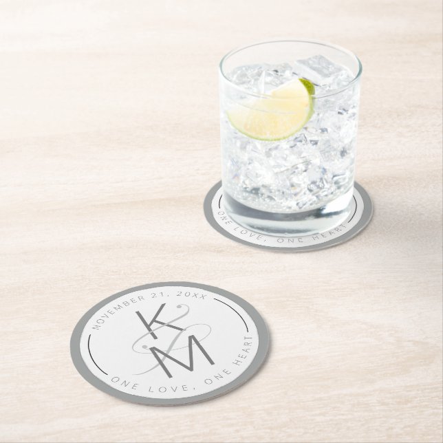 Neutralter för flytande marble Bröllop ID888 Underlägg Papper Rund (Insitu)