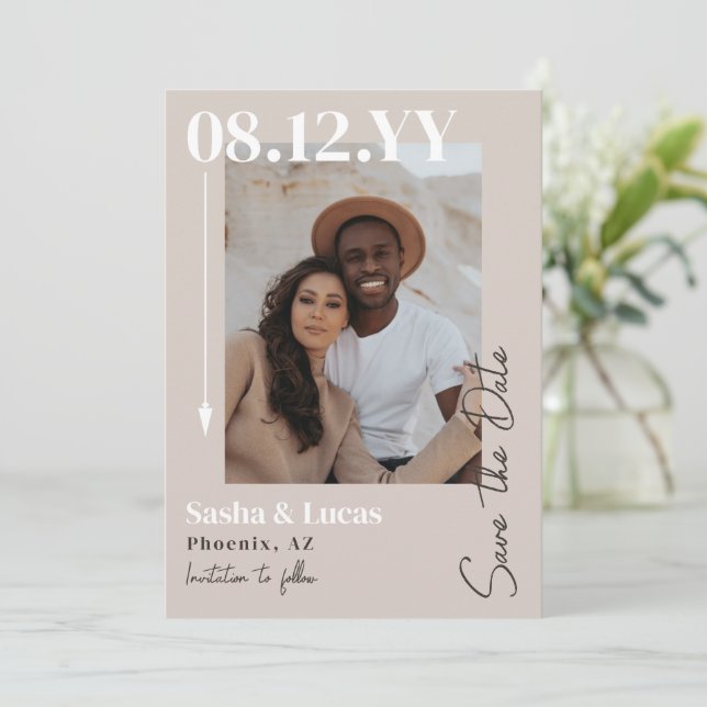 Neutralter Linjetypografi - Spara datum Datumet (Stående Fram)