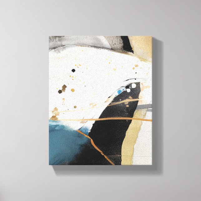 Neutralterna abstrakt Platter Paint Black Canvastryck (Framsida)