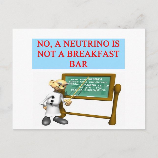 NEUTRINO quantum mekanics skämt Vykort (Framsida)