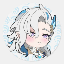 Neuvillette Sticker Chibi Runt Klistermärke