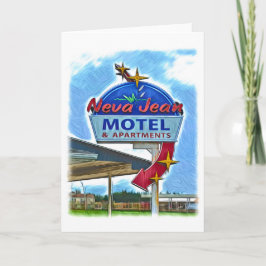 Neva Jean Motel Retro Neon-signaturkort Tack Kort