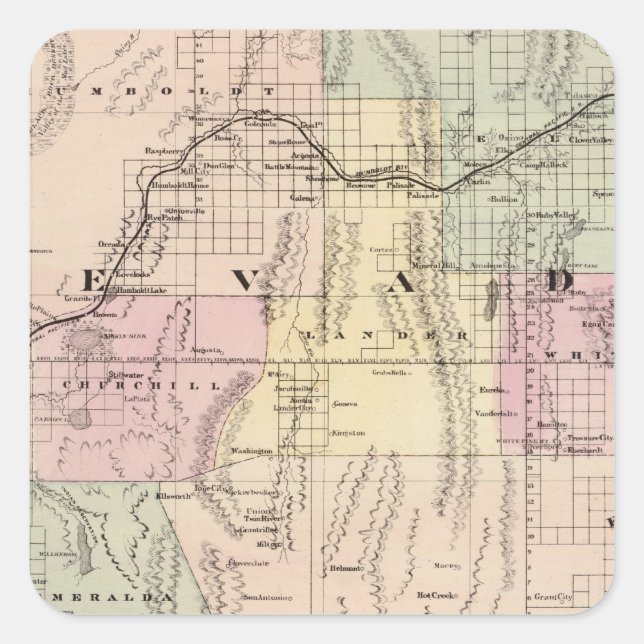 Nevada 5 fyrkantigt klistermärke (Framsida)