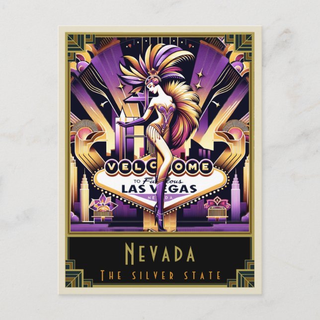 Nevada | Art Deco Vykort (Framsida)