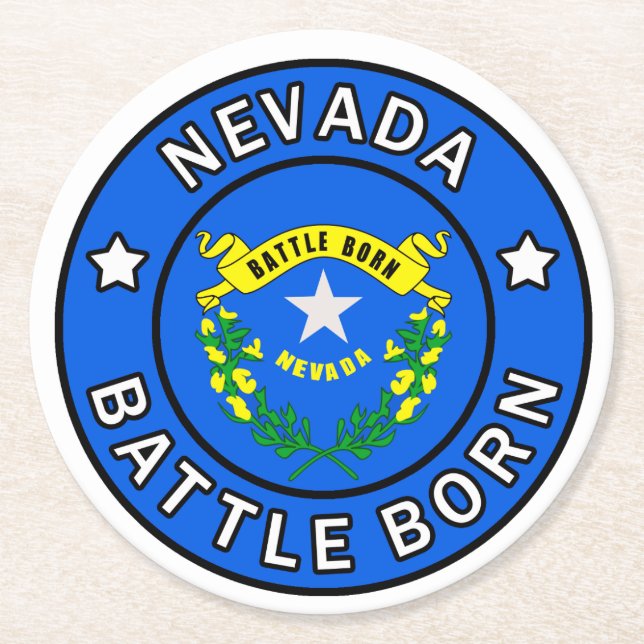 Nevada Battle Born Underlägg Papper Rund (Framsidan)