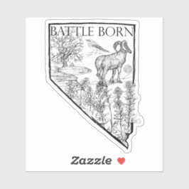 Nevada Battleborn State Symbols Bighorn Trout Klistermärken