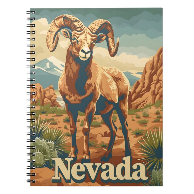 Nevada Bighorn Sheep Anteckningsbok (Framsidan)