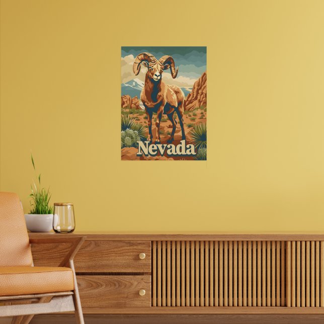 Nevada Bighorn Sheep Poster (Vardagsrum 2)
