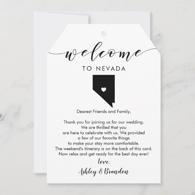 Nevada Bröllop Välkomstanförande Märkre Brev Itine (Framsida)