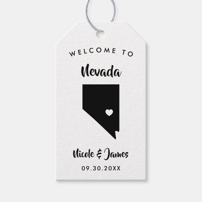 Nevada Bröllop Welcome Bag Märkre, Karta Presentetikett (Framsidan)