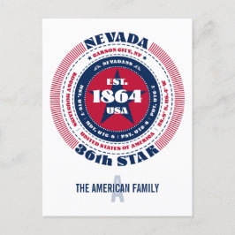Nevada, Carson City, NV, Patriotic, Monogram Vykort