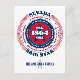 Nevada, Carson City, NV, Patriotic, Monogram Vykort