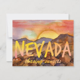 Nevada Chasing Sunsets Desert Mountain Ligcape Vykort