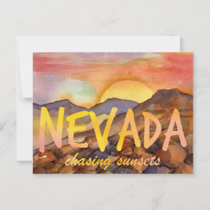 Nevada Chasing Sunsets Desert Mountain Ligcape Vykort