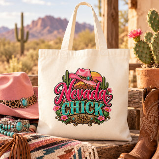Nevada Chick Retro Western Cowgirl Öken Design Tygkasse