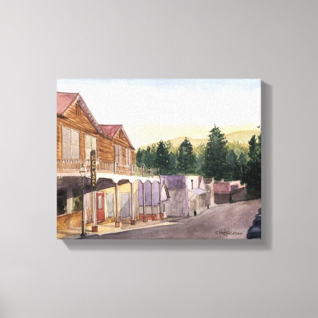 NEVADA CITY - vattenfärg, inslagen canvas print (Framsida)