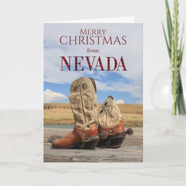Nevada Cowboy Boot-julkort Helgkort (Framsida)