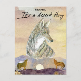 Nevada Coyote Det är en öken-grej Soluppgång Vykort
