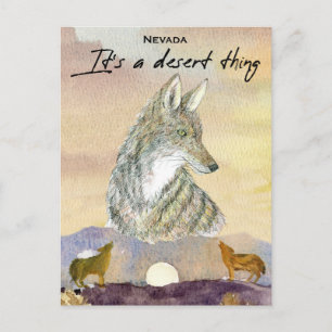 Nevada Coyote Det är en öken-grej Soluppgång Vykort