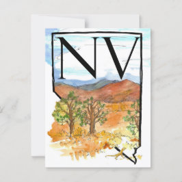 Nevada Desert Mountains Juniper Träd Souvenir Vykort