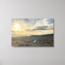 Nevada Desert Sunset – Golden Sky Over Horizon Canvastryck