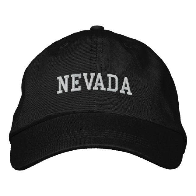 Nevada Embroied Justable Cap Black Broderad Keps (Framsida)