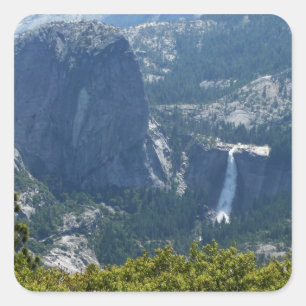 Nevada Falls från Panorama Trail Yosemite Fyrkantigt Klistermärke