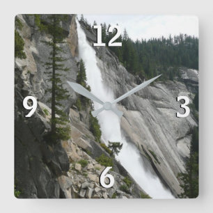 Nevada Falls i Yosemite National Park Fyrkantig Klocka