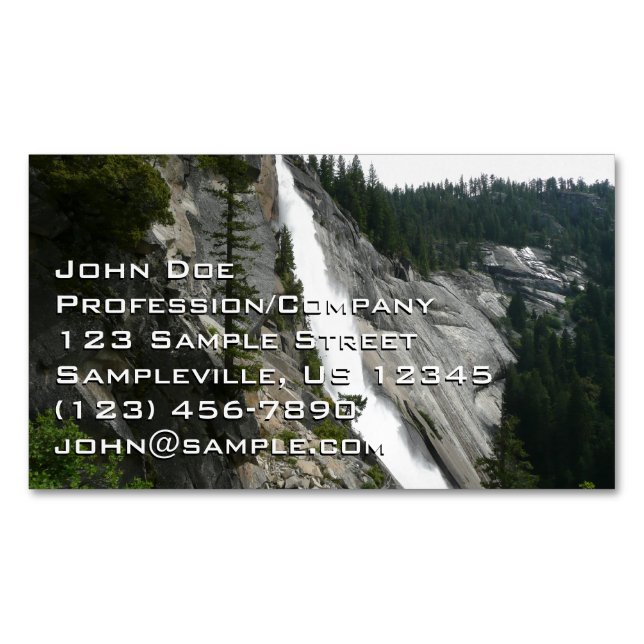 Nevada Falls i Yosemite National Park Magnetiska Visitkort (Framsida)