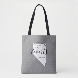 Nevada Family Monogram State Tote Bag Tygkasse