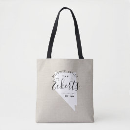 Nevada Family Monogram State Tote Bag Tygkasse