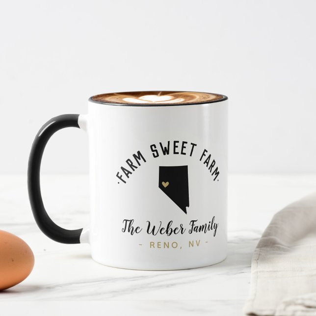 Nevada Farm Sweet Farm Family Monogram Mugg (Skapare uppladdad)