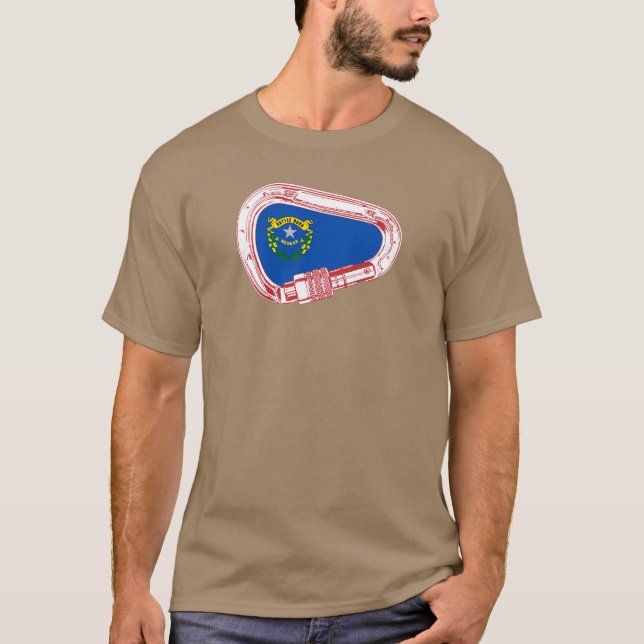 Nevada Flagga klätting Carabiner T Shirt (Framsida)