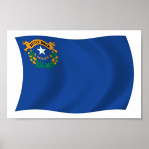 Nevada Flagga Poster Skriv ut