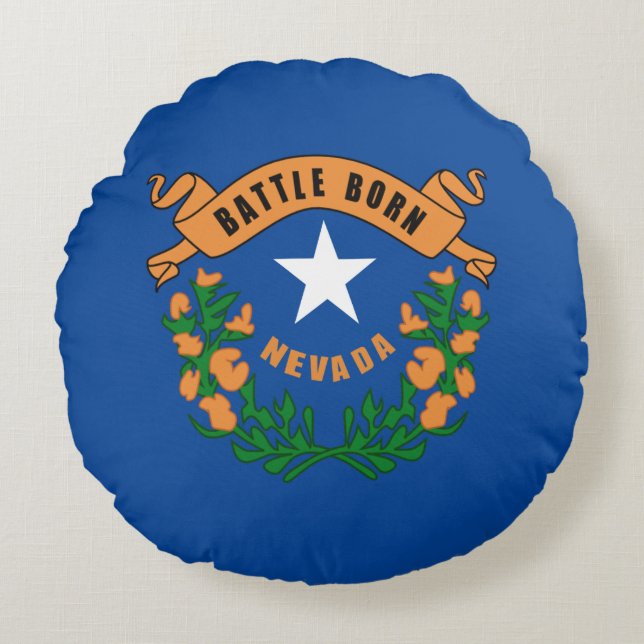 Nevada flagga rund kudde (Framsidan)
