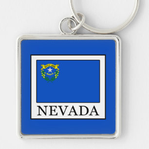 Nevada Fyrkantig Silverfärgad Nyckelring