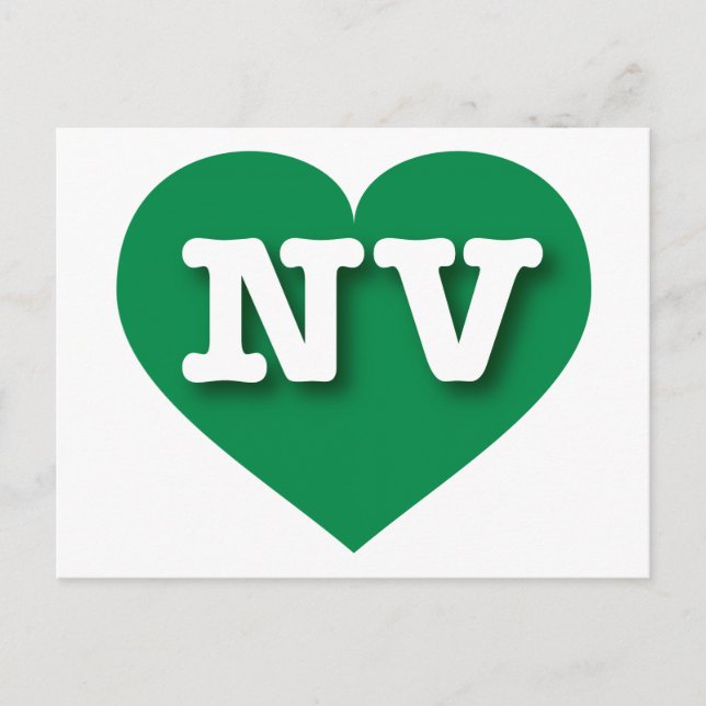 Nevada Grönt Heart - I kärlek NV Vykort (Framsida)