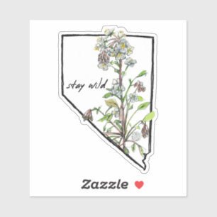 Nevada Håll kvar Vilden Vit blomsterform Klistermärken