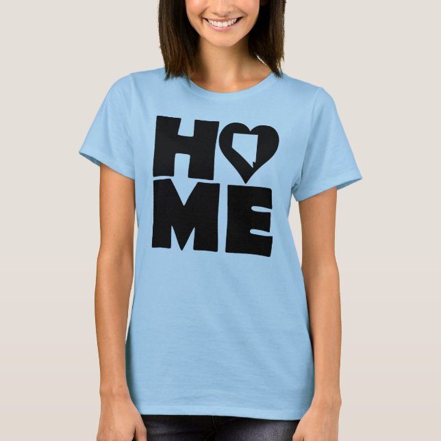 Nevada Hem Heart Stat Tröjor T-Shirt (Framsida)