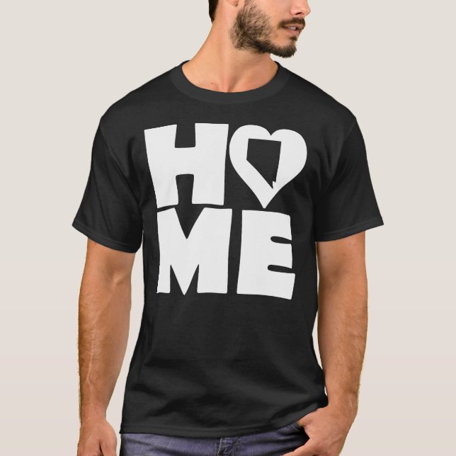 Nevada Hem Heart Stat Tröjor T-Shirt (Framsida)