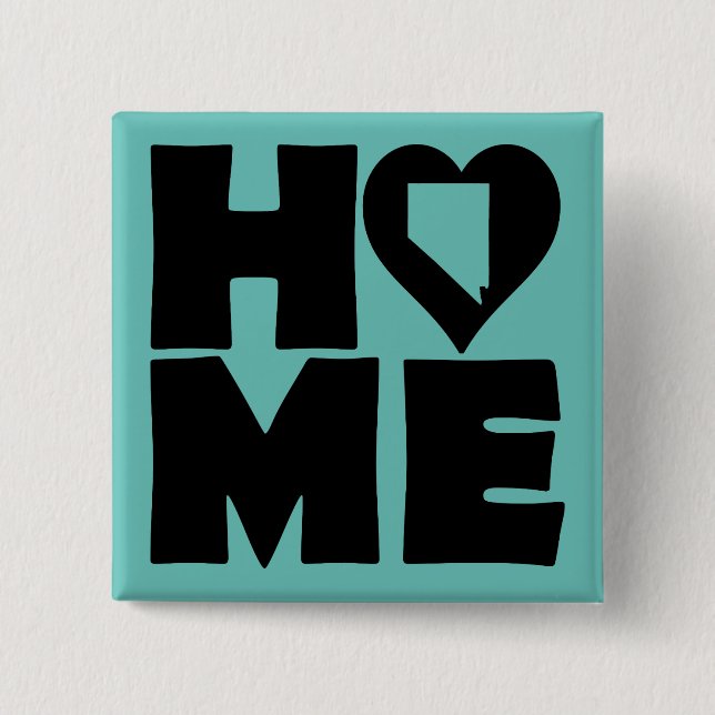 Nevada Home Heart State Button Badge Pin Knapp (Framsida)