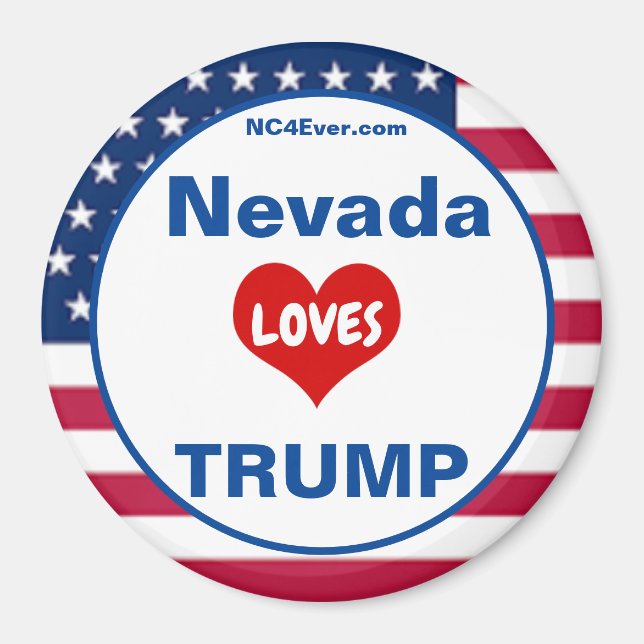Nevada KÄRLEK TRUMP Patriotic Fridge Magnet (Framsidan)